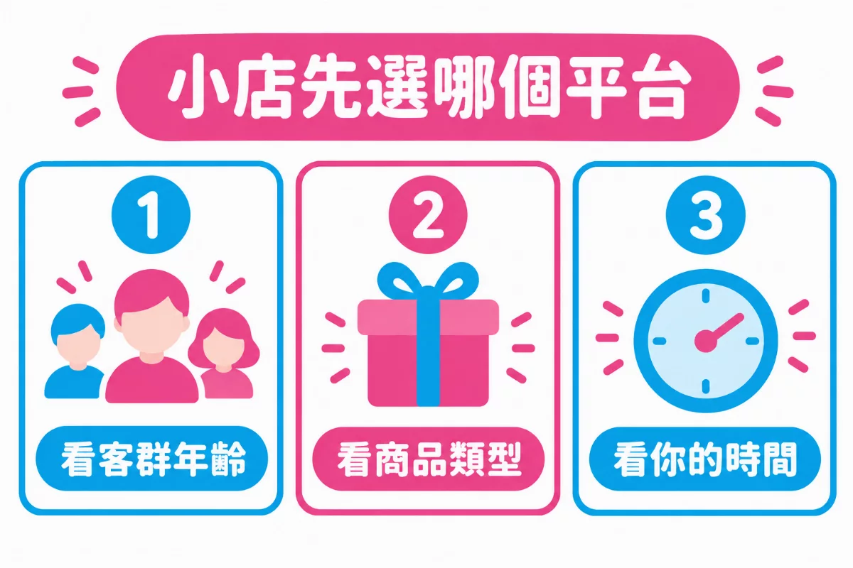 小店先選哪個平台的三個判斷重點:看客群年齡、看商品類型、看你的時間